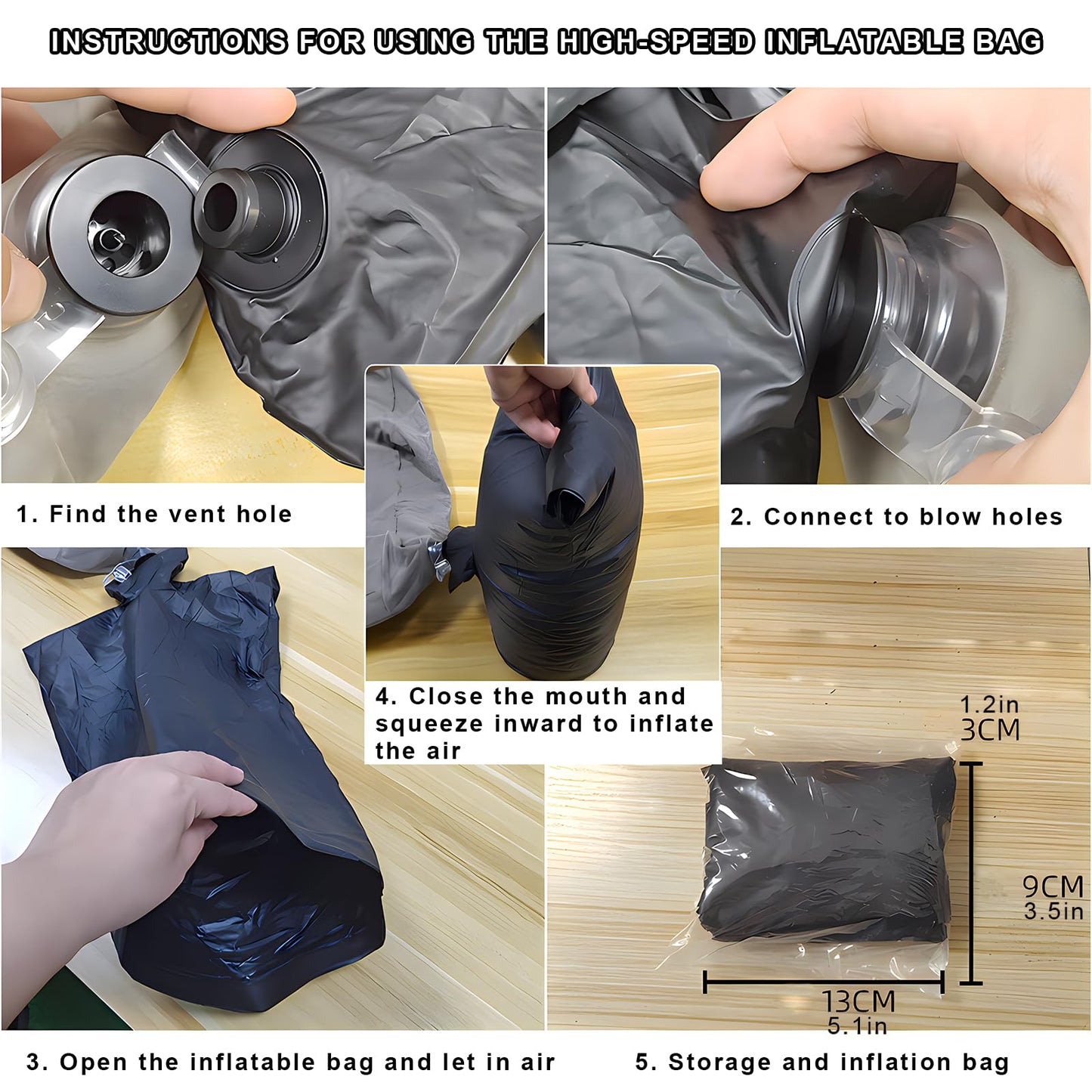 Inflatable Travel Pillow | Airplane Neck Pillow & Portable Inflatable Neck Support - Multifunctional for Flights, Cars, Office Use, with Eye Mask & Earplugs (Grey)