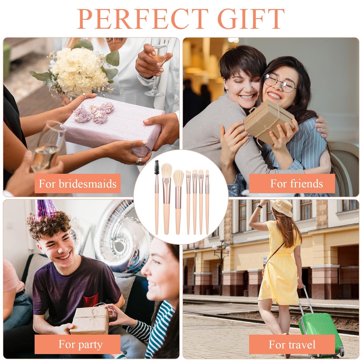 24Sets Travel Makeup Brush Set, Mini Makeup Brushes, Face Bulk Make up Brushes Angled Blush Brush for Women Girls Wedding Gift(Powder Pink)