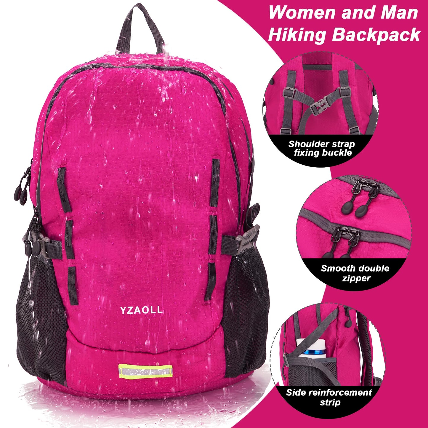 YZAOLL Ultra Lightweight Packable Bag 20L Foldable Backpack Water Resistant Daypack for Women Men Travel Hiking Backpack