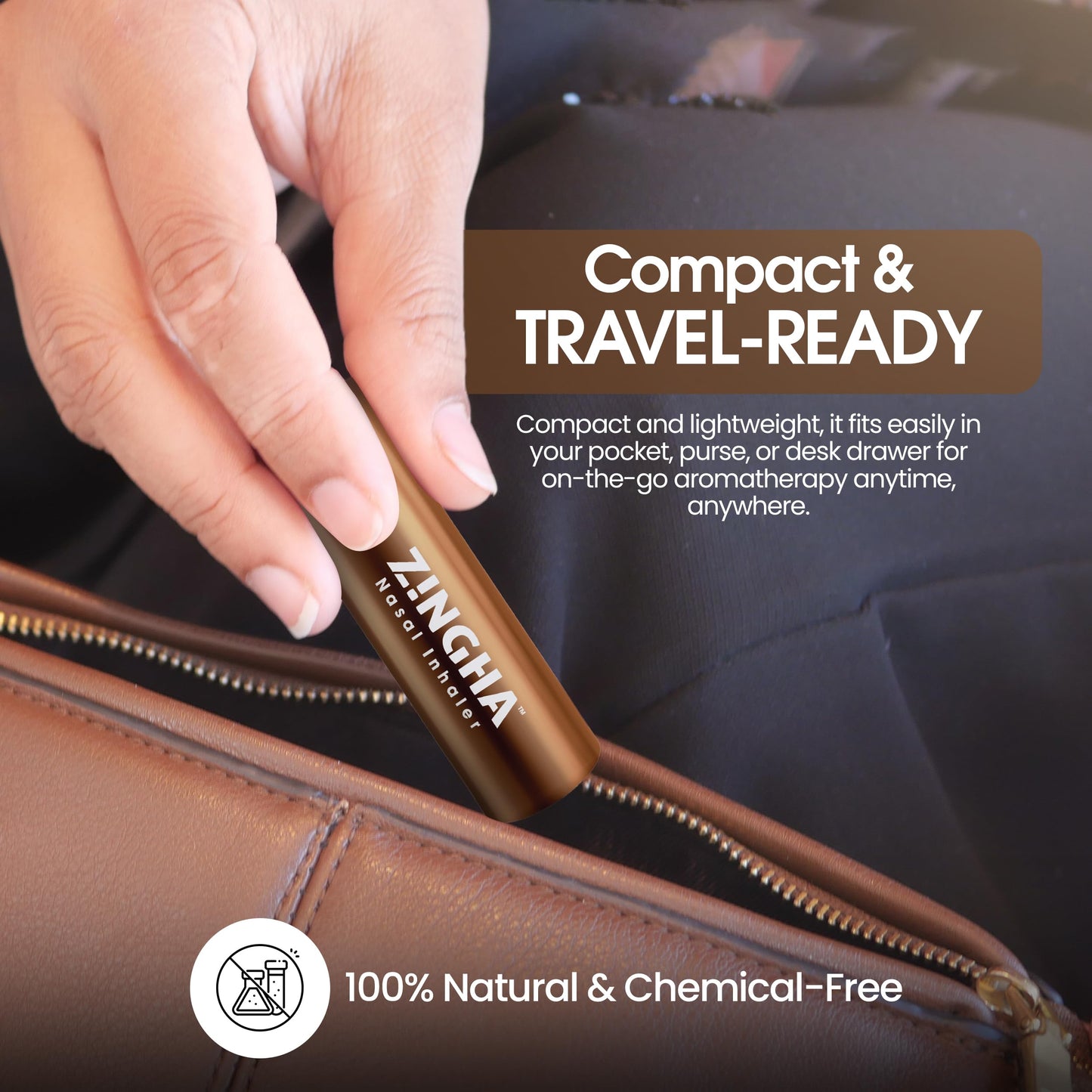 ZINGHA Coffee-Mint Aromatherapy Stick – Natural Energy, Focus & Sinus Support, Portable Wellness Inhaler (Single, Cinnamon Coffee Mint)