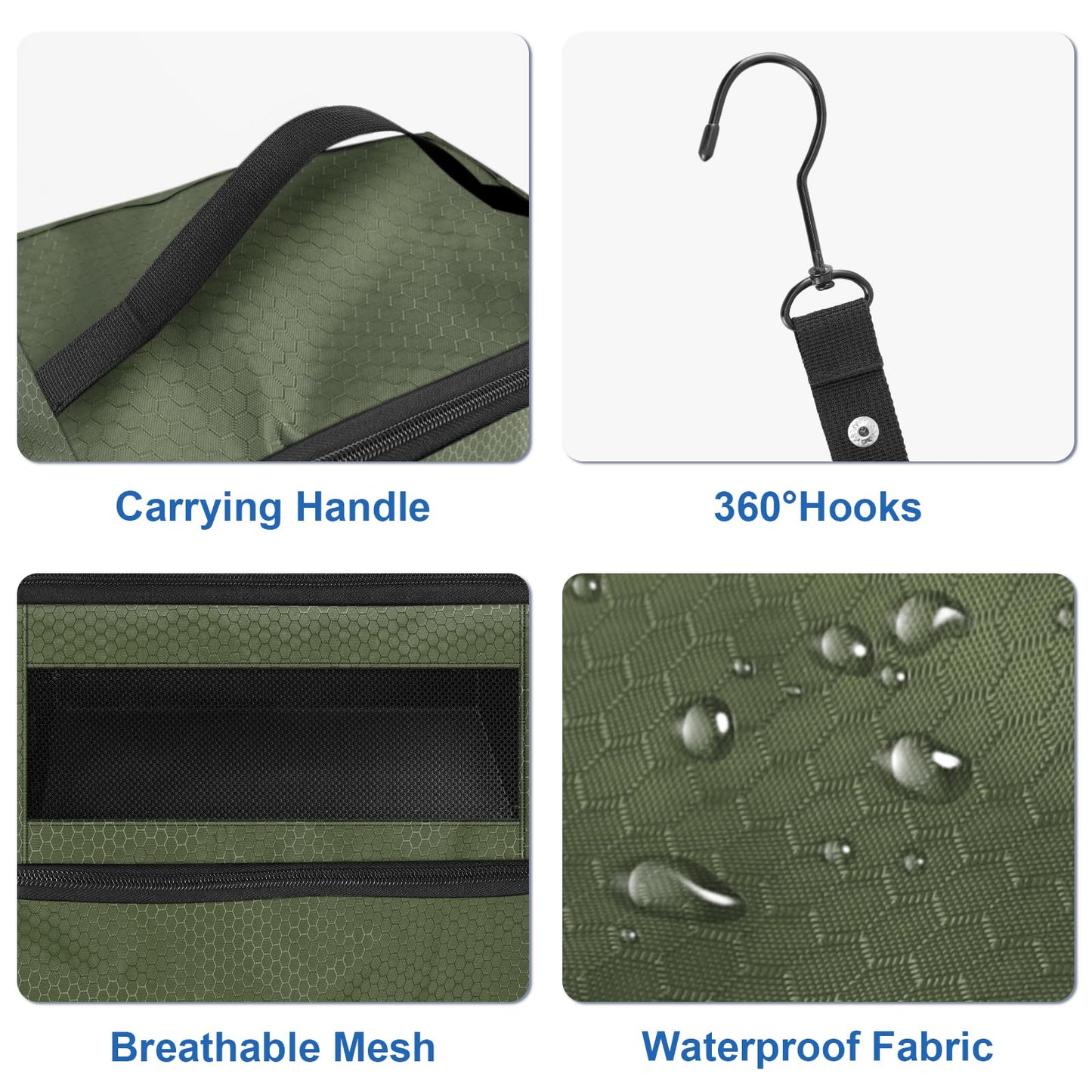 Olosar Suitcase Organizer, Travel Luggage Organizer Portable Hanging Travel Shelves Collapsible Hanging Compression Packing Cubes for Carry on Suitcase,Army Green