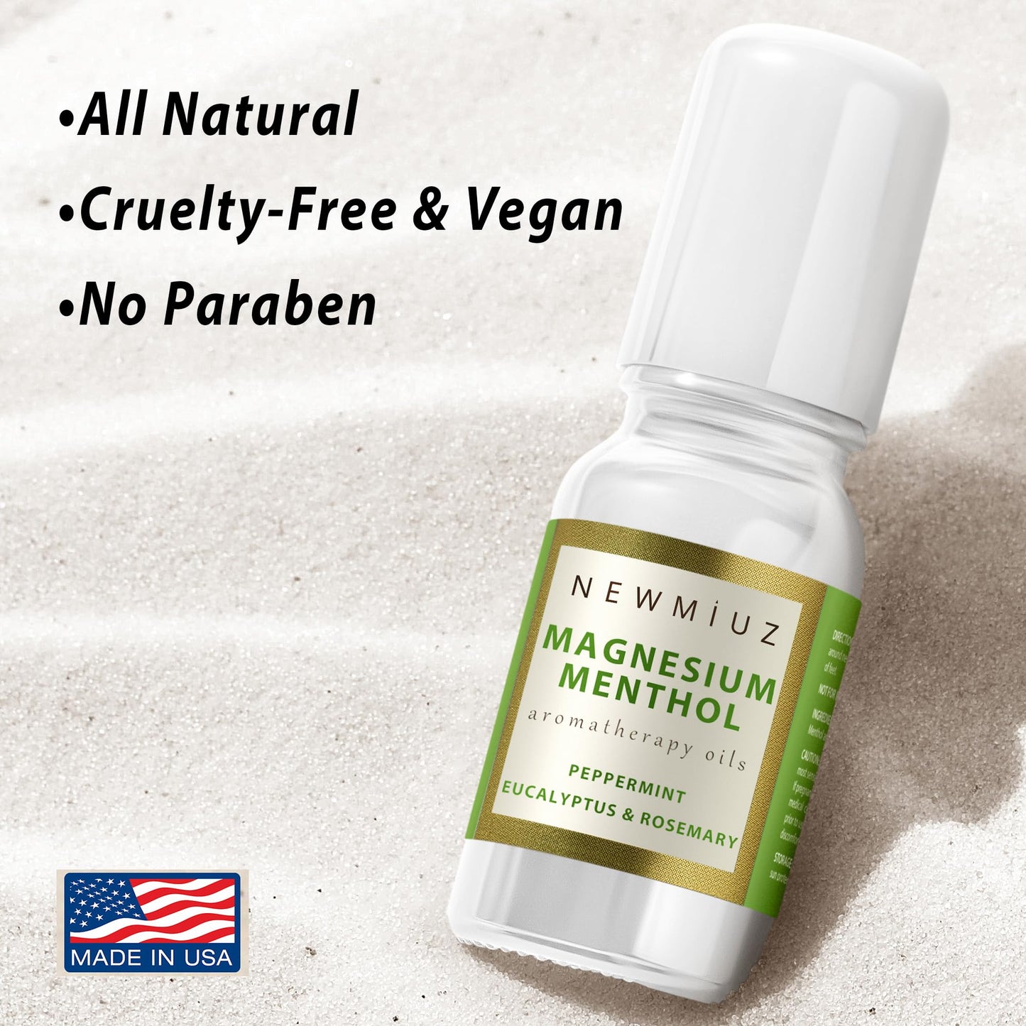 Magnesium Menthol Migraine Roll on Stick - Natural Fast Acting & Cooling Relief Peppermint Eucalyptus Aromatherapy Essential Oils for Headaches Sinus - Perfect Selfcare Gift Stocking Stuffers