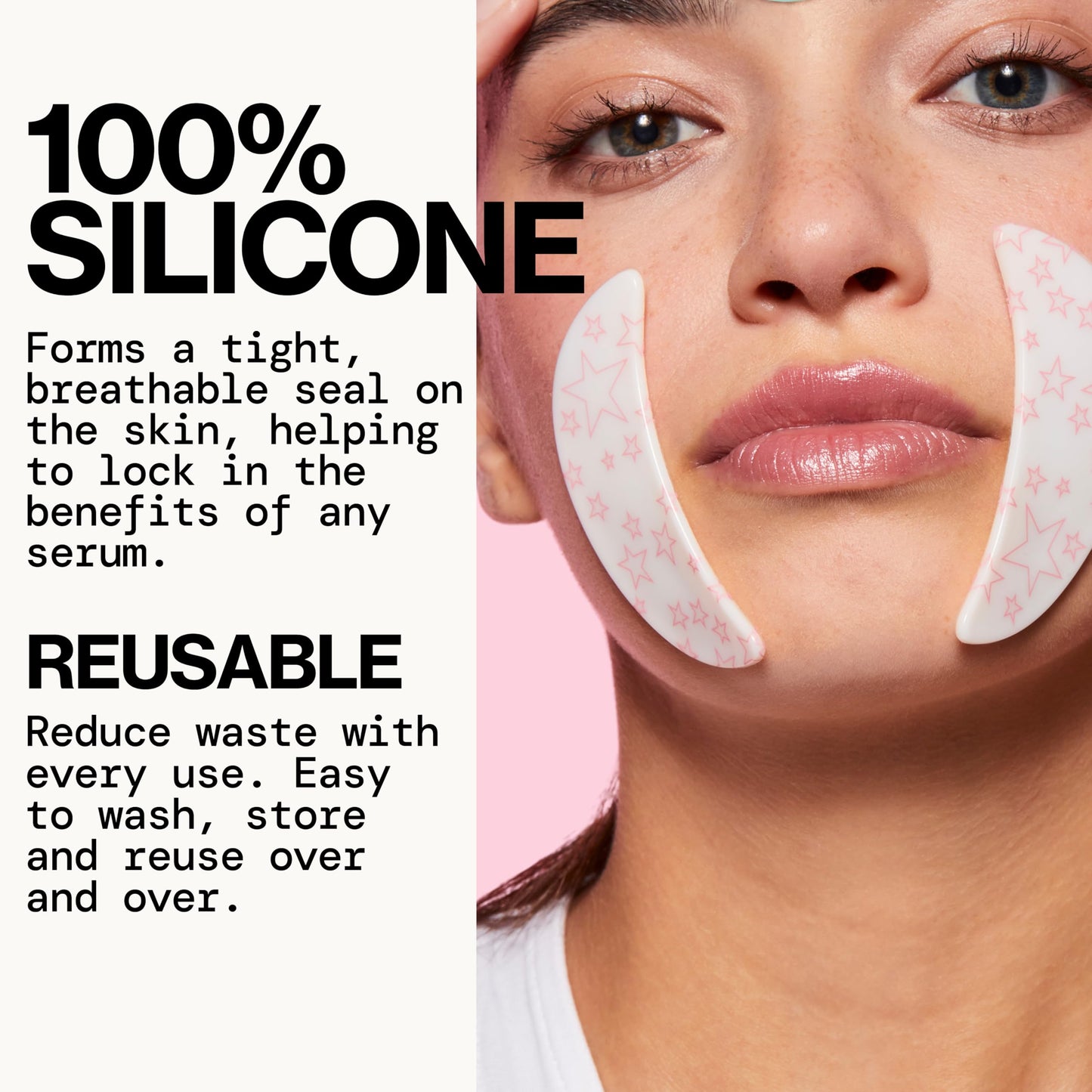 Pacifica Beauty Reusable Smile Line Mask, Skincare, Silicone Mask, For Fine Lines and Wrinkles, Lift and Firm, Pair with Serum, Storage Tin Included, Skin Care, Smile Line Patches, Vegan, 2 Pieces