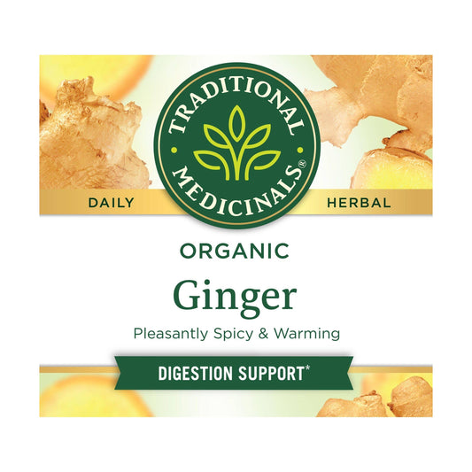 Traditional Medicinals Tea, Organic Ginger, Healthy Digestion, Pleasantly Spicy & Warming, 16 Tea Bags