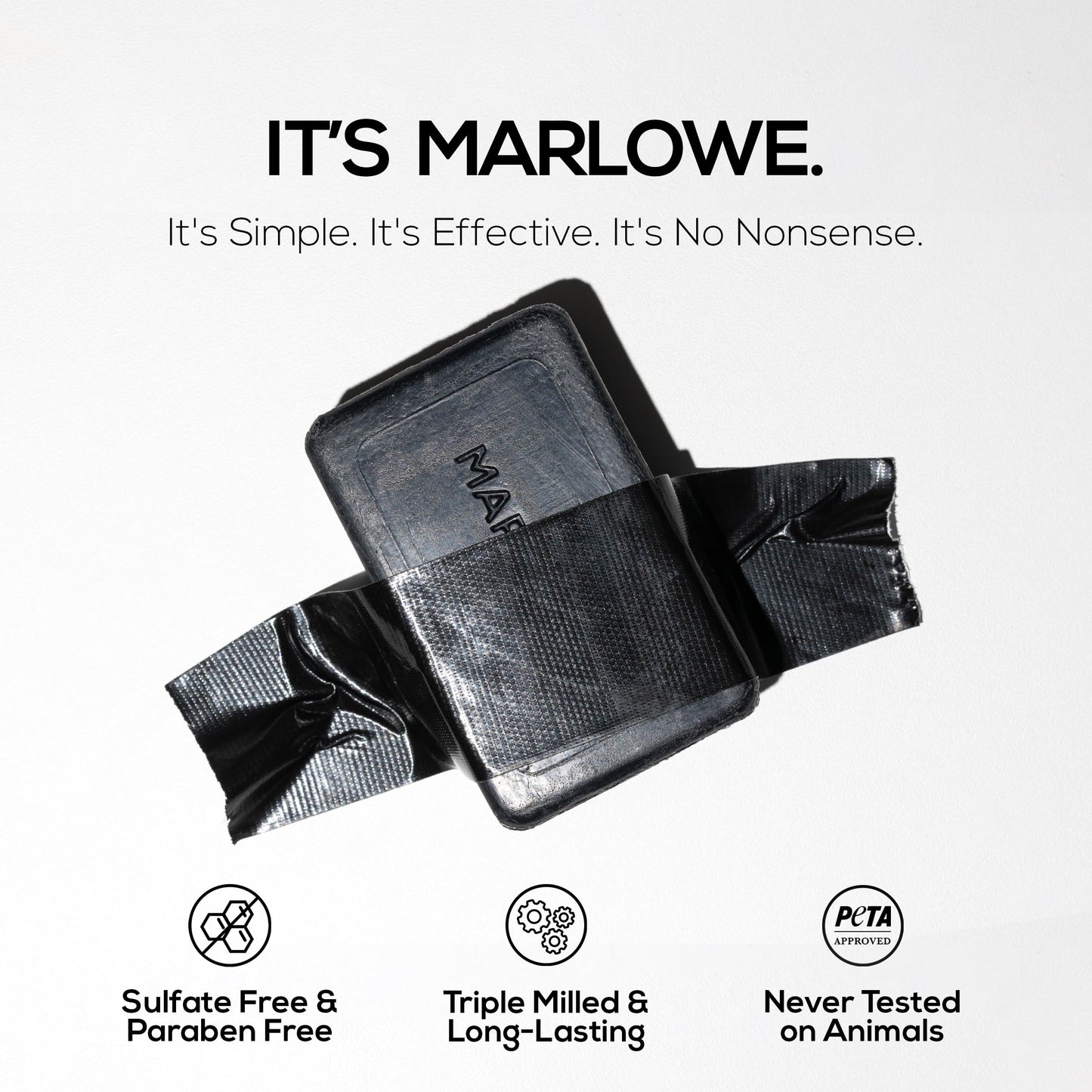 MARLOWE. No. 106 Charcoal Soap 7 oz (12 Bars) Body Bar Soap for Men, Cleansing, Purifying & Hydrating with Natural Extracts, Shea Butter, Olive Oil & Green Tea Extracts, Fresh Woodsy Scent