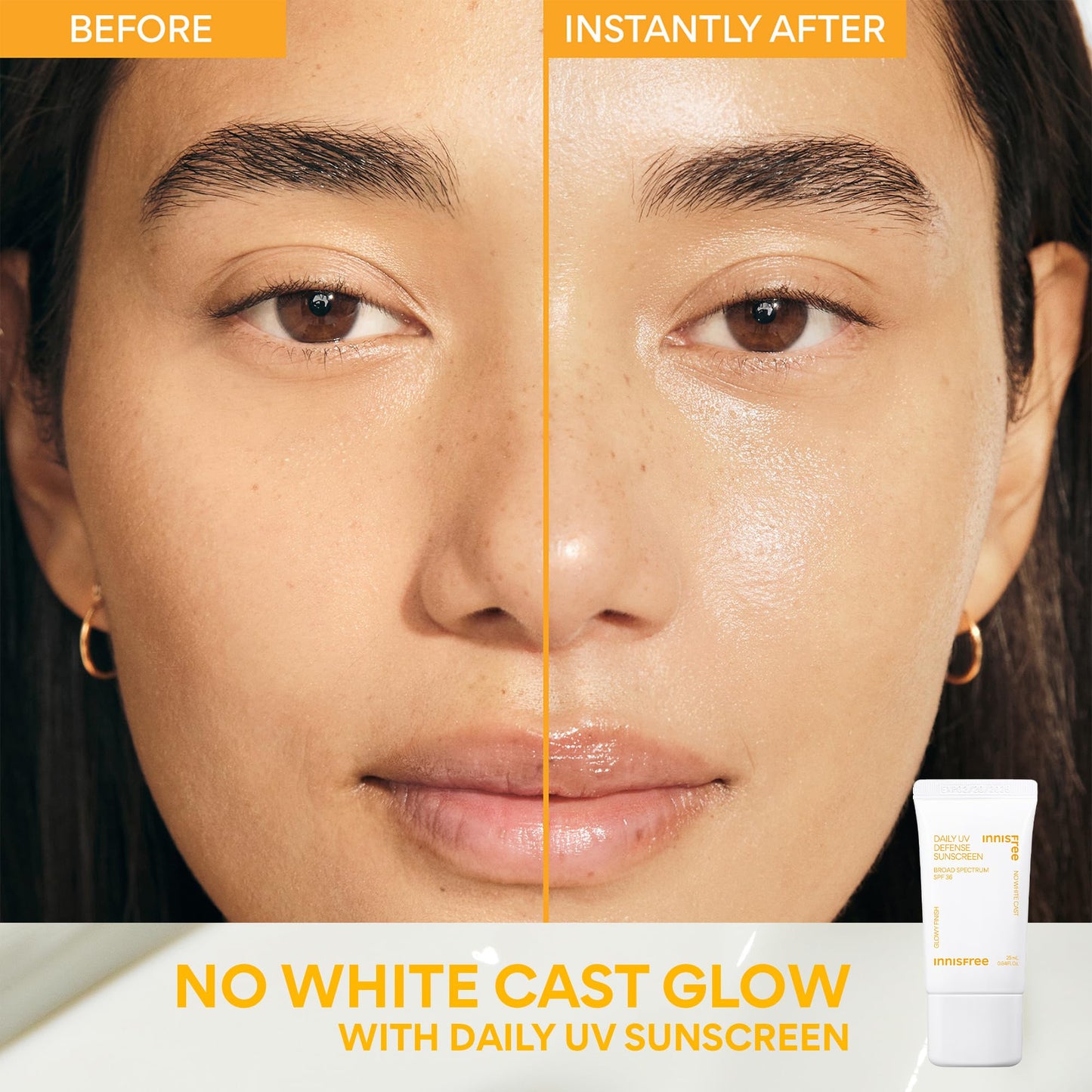 innisfree Daily UV Defense Sunscreen and Aloe Revitalizing Soothing Gel Bundle, Korean SPF and Hydrating Aloe Duo