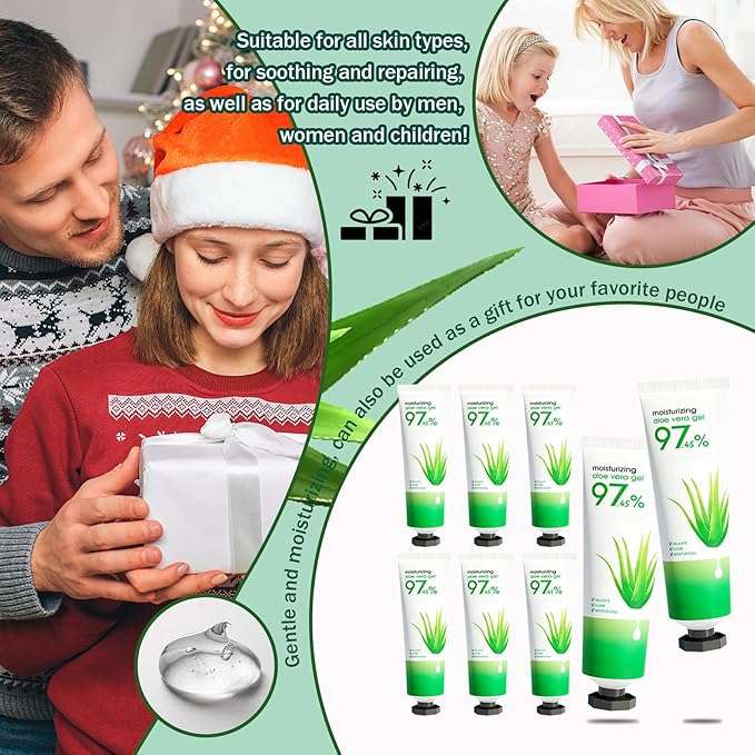 8PCS Purity Aloe Vera Gel - Hydrating Aloe Vera Gel for Face and Skin,No Sticky Moisturizing Aloe Gel N