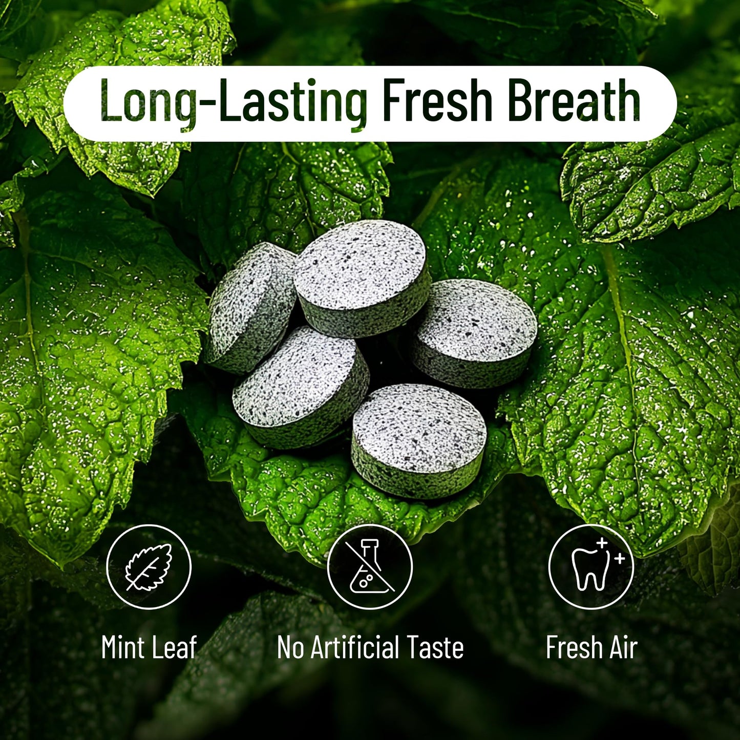 Charcoal Toothpaste Tablets Fluoride Free – Travel Size Toothpaste for Whitening, Fresh Breath & Clean Teeth – Natural Mint Dental Tablets – Portable Oral Care – 60 Count Jar for Daily Use