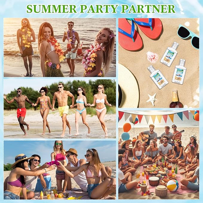 12 Pcs Mini Aloe Vera Gel Bulk for Christmas Wedding Party 1oz Soothing Moisture Aloe Gel Bulk Travel Size for Thank You Gifts Christmas Favors Wedding Party (Beach)