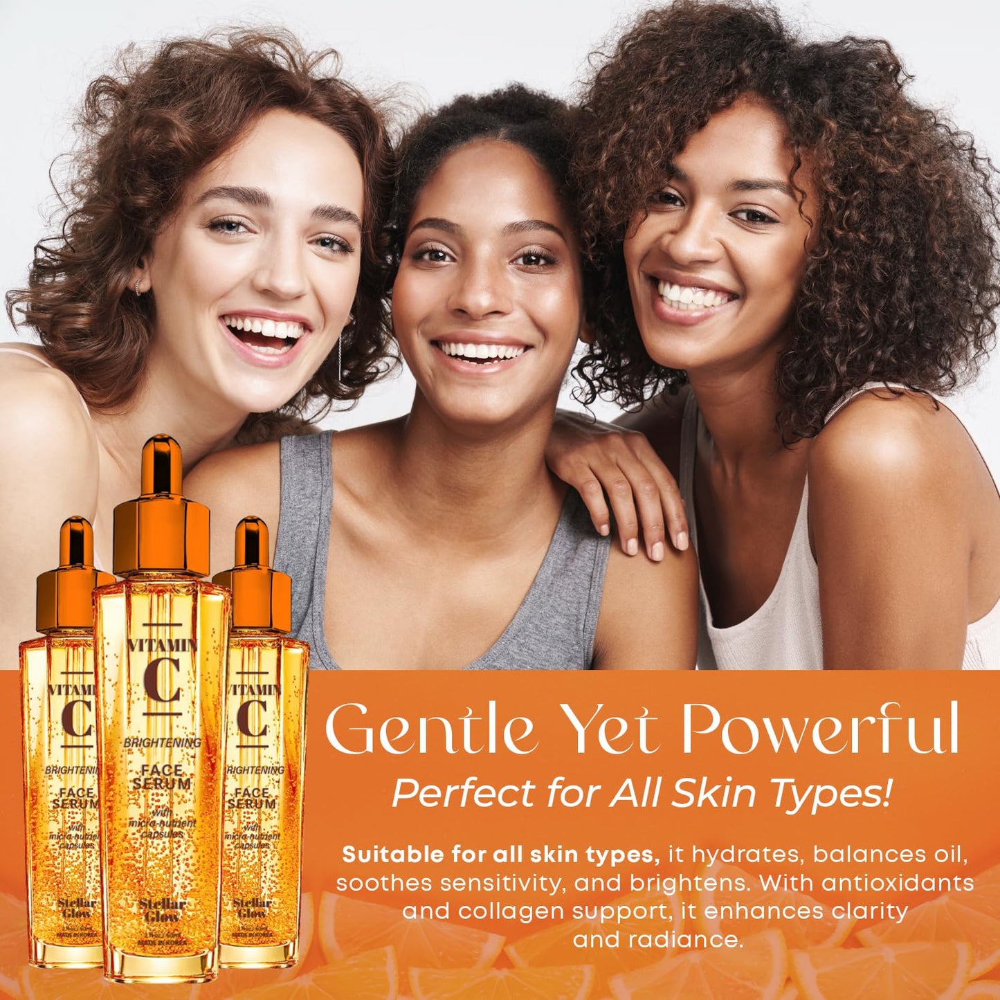 Stellar Glow Vitamin C Serum For Face - Dermatologist Tested, Anti-Aging Skin Care For Fine Lines, Wrinkles & Glass Skin - Revitalize & Hydrate, Fade Dark Spots, Evens Skin Tone - Korean, Clean Beauty