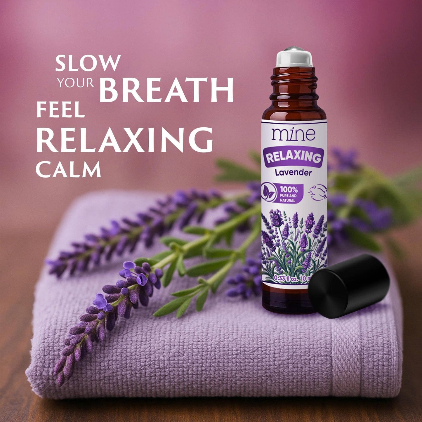 Mine Lavender Essential Oil Roll On - 100% Pure Natural Lavender Oil for Skin