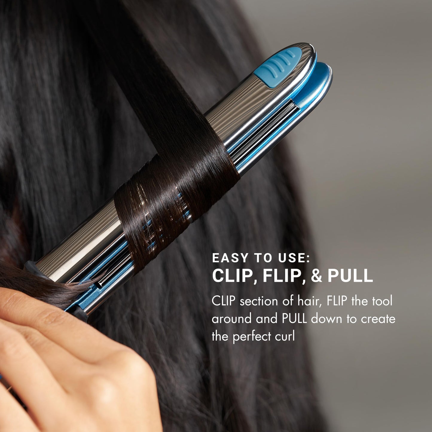 BabylissPRO Nano Titanium Prima Ionic Hair Straightener, Curl and Straighten Hair With One Professional Tool, Blue