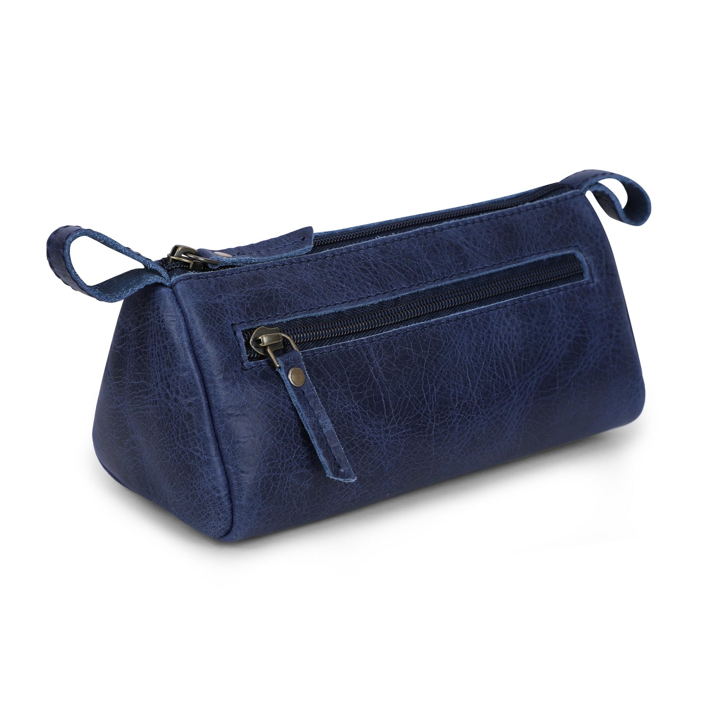 TheAntiq Leather Cosmetic Bags For Men and Women Travel Set HandCrafted Leather Makeup Bag, Small Toiletry Bag, Makeup Essentials Organiser Mini Cosmetic Pouch For Purse Dopp Kit