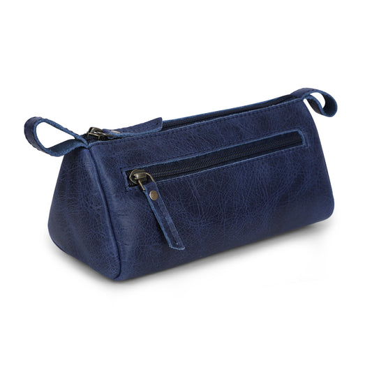 TheAntiq Leather Cosmetic Bags For Men and Women Travel Set HandCrafted Leather Makeup Bag, Small Toiletry Bag, Makeup Essentials Organiser Mini Cosmetic Pouch For Purse Dopp Kit