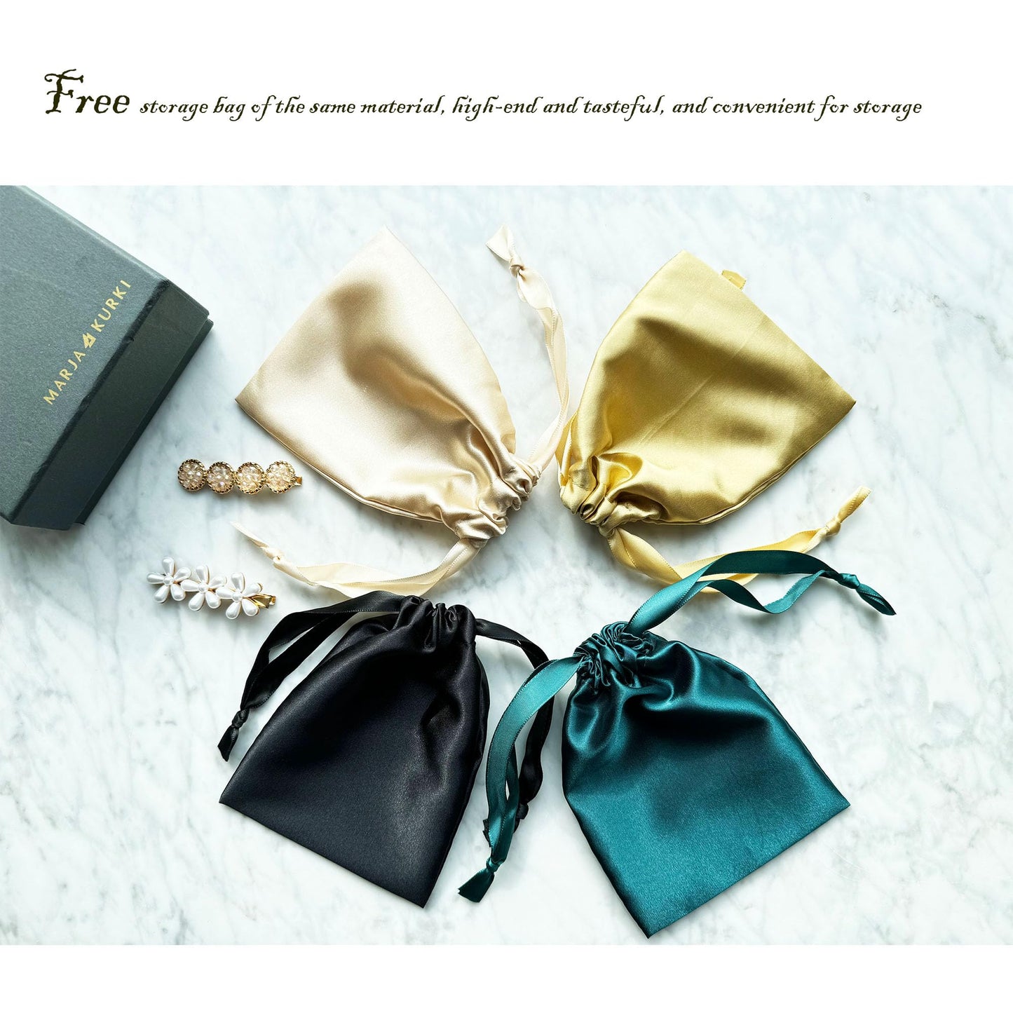 QSYW Silk Eye Mask for Sleeping - Satin Eye Cover with Silk Storage Bag Beige