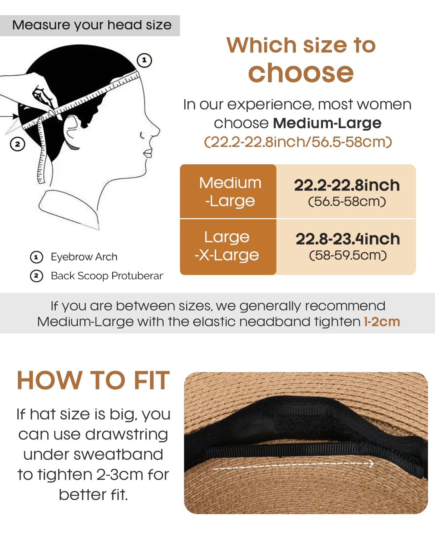 FURTALK Panama Hat Sun Hats for Women Men Wide Brim Fedora Straw Beach Hat UV UPF 80+