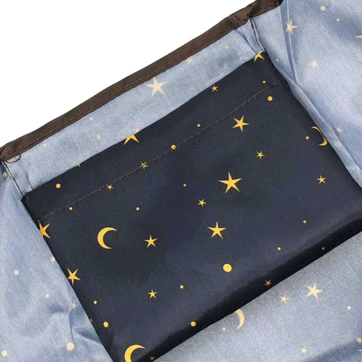 allydrew Large Foldable Tote Nylon Reusable Grocery Bag, Moon & Stars