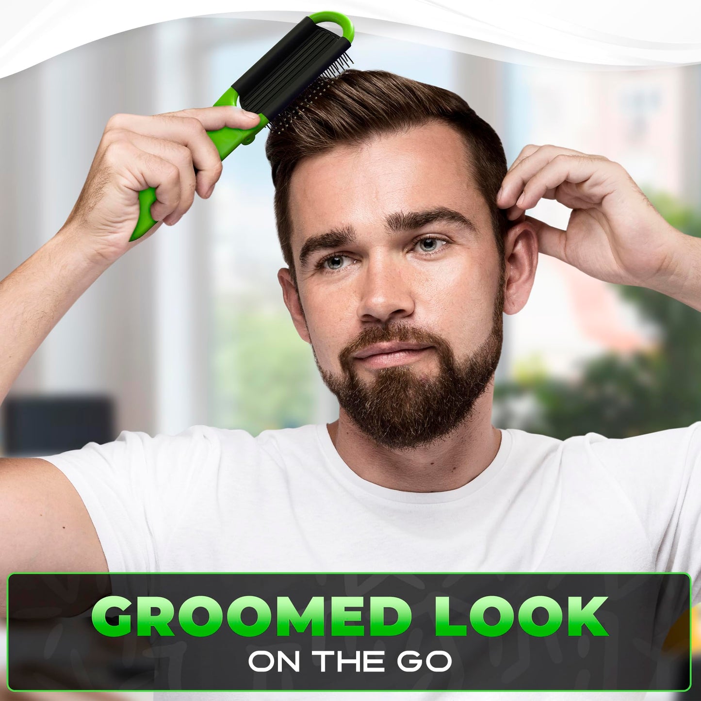 4 Pcs Travel Hair Brush - 4.25x1.49" Folding Hair Brush with Mirror and Flexible Nylon Bristles, Lightweight Travel Comb for Women - 4 Colors Pack, Foldable Hairbrush for Styling on the Go