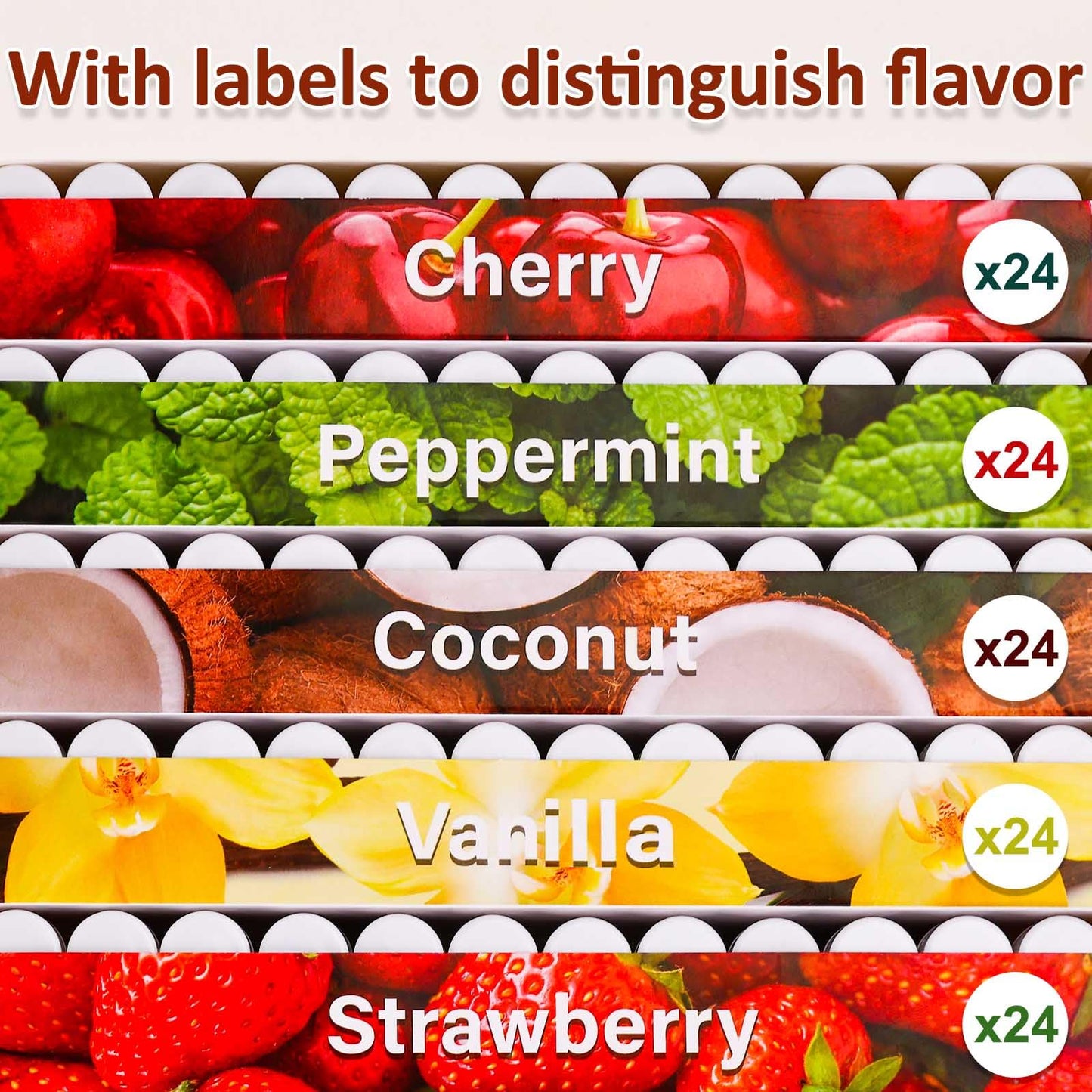 VISRIE 120 Pack Lip Balm Unlabeled, Natural Lip Balm Bulk Blank Tube, Personalized Lip Balms for Party Favors Adults and Bridal Shower Favors or Baby Shower Gifts-5 Flavors