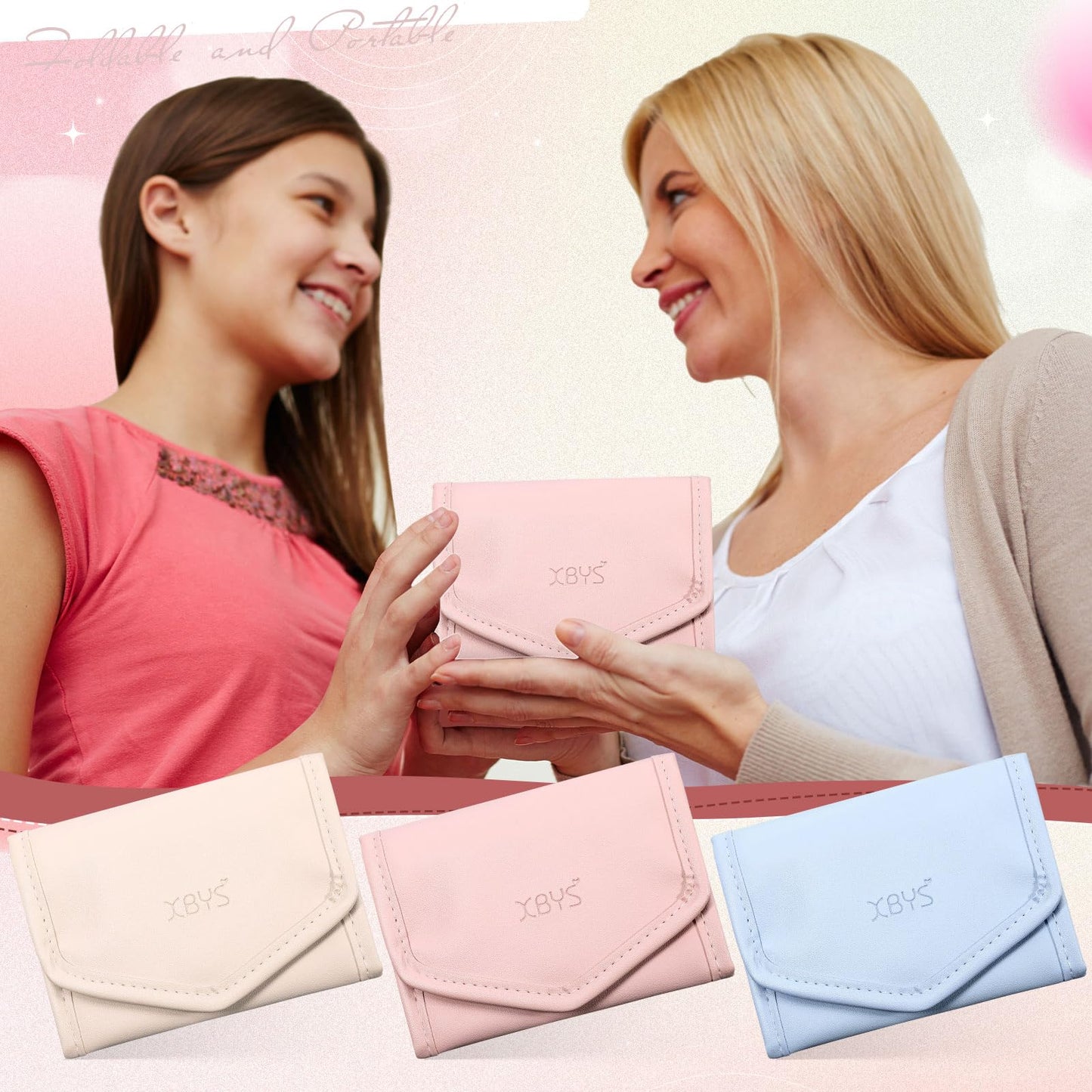 Dansydaisy 3 Pack Travel Jewelry Organizer Pouch Foldable Jewelry Roll Portable Travel Jewelry Case for Necklaces, Rings, Bracelets, 3 Colors