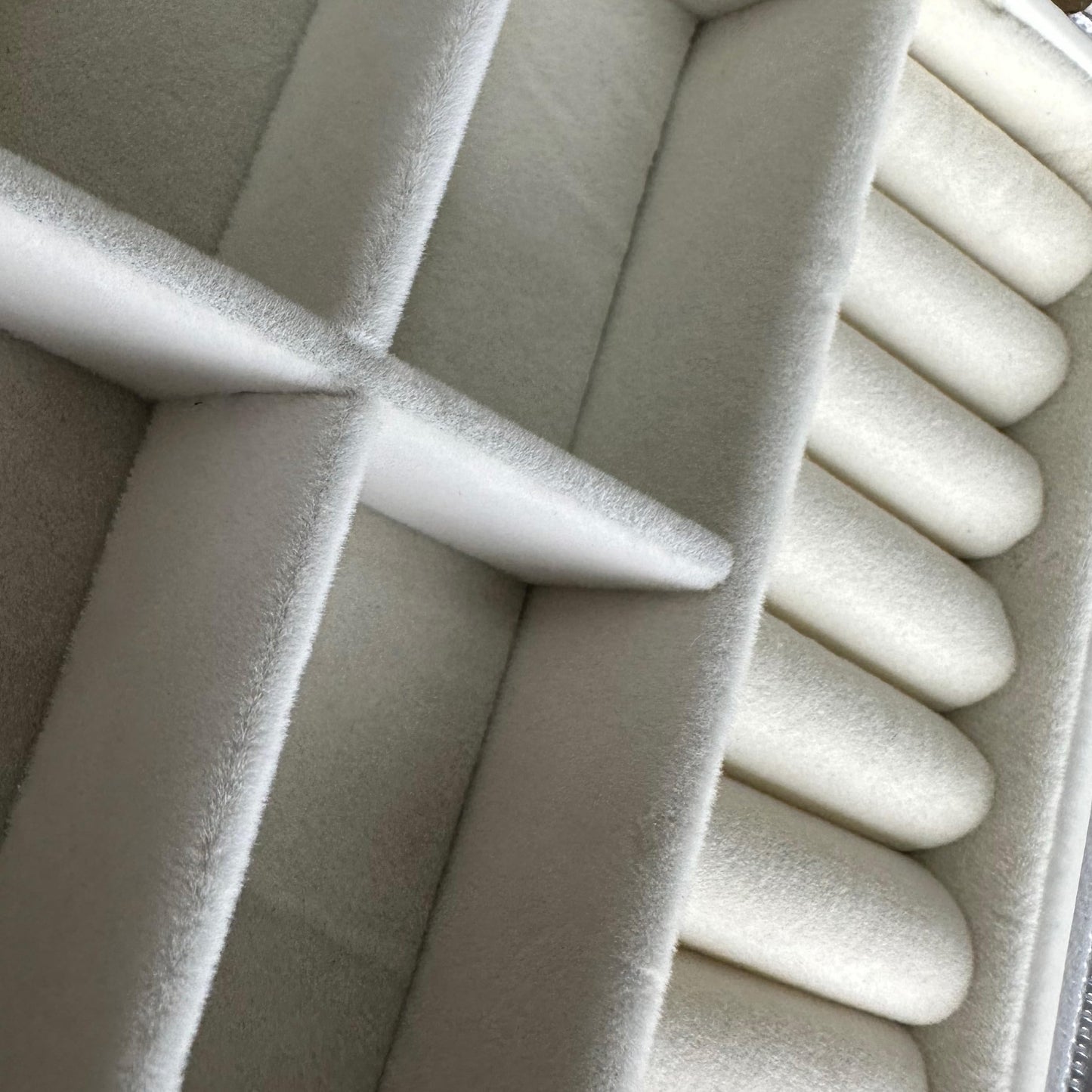 COLLECTIVE HOME - Travel Jewelry Case, Elegant Square Design with Gold Engraved Monogram, Built-in Mirror, Personalized Accessory Organizer for Rings, Necklaces, Gift for Women and Teens (m)