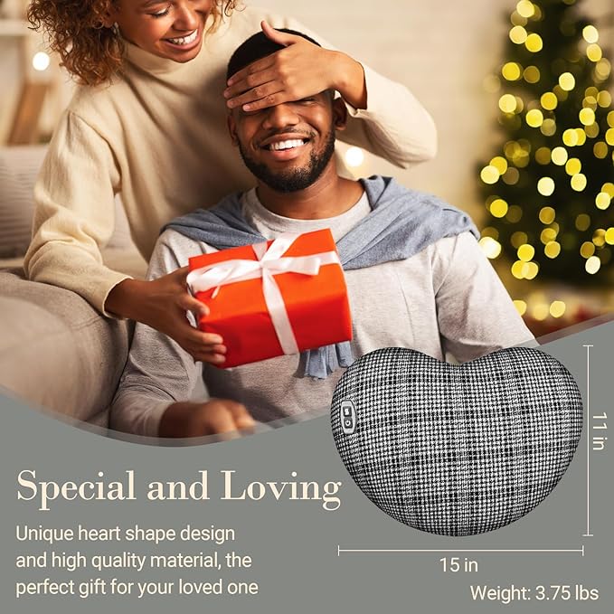 Back Massager for Pain Relief, Gifts for Women Men FSA Eligible HSA, Cordless 120min Neck and Back Massager, Plush Skin-Friendly Kneading Massage Pillow for Full Body Relaxation