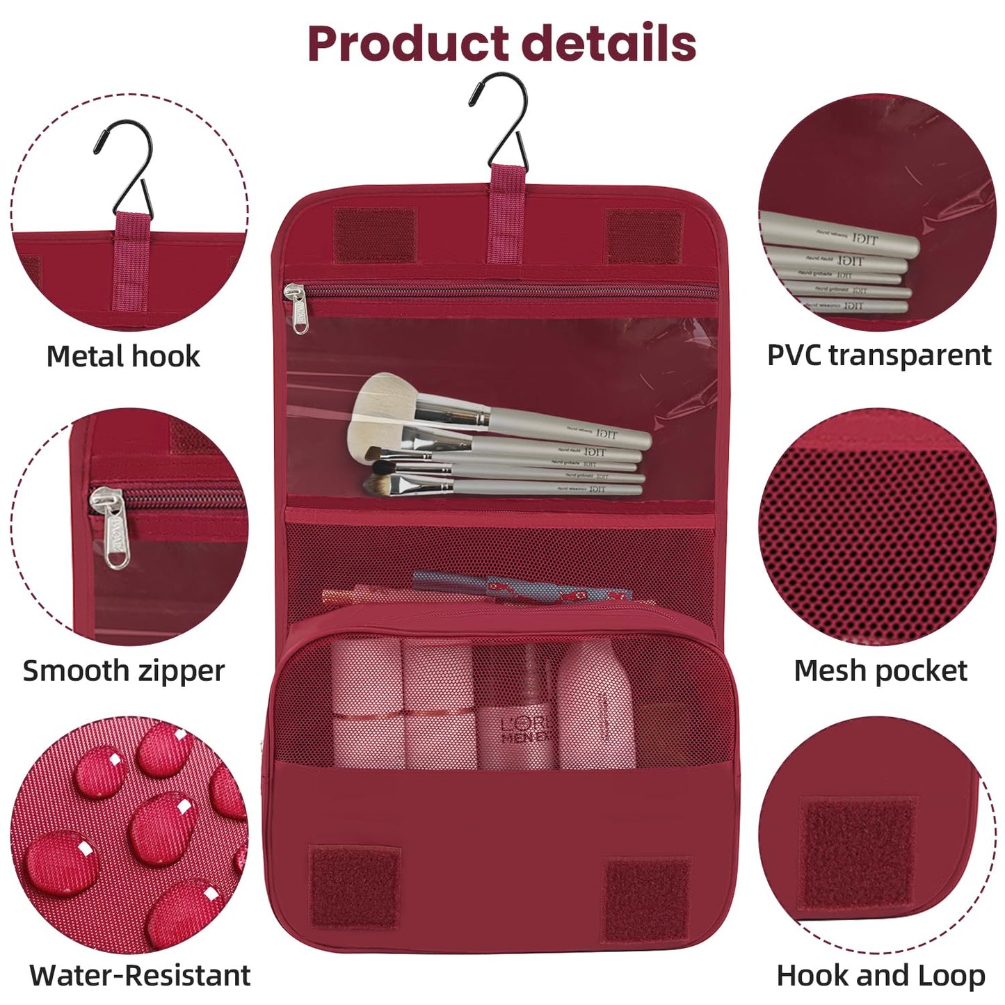 BAGAIL 10 Set Packing Cubes Various Sizes Packing Organizer for Travel Accessories Luggage Carry On Suitcase-Burgundy