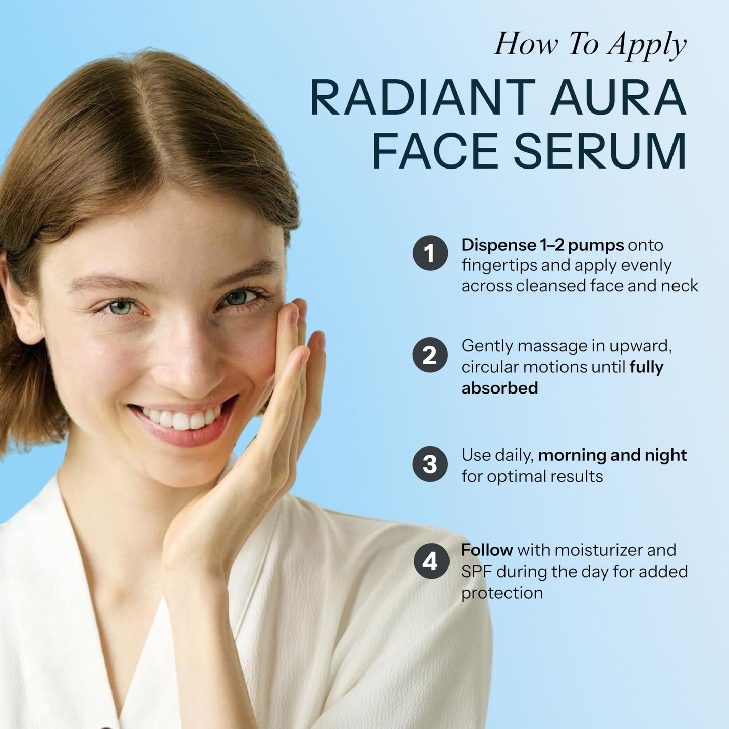 Radiant Aura Facial Serum with Hyaluronic Acid & Ceramide - Dermatologist Tested Korean Serum for Glowing Skin - Hydrating, Calming & Skin Barrier Repair - Suitable for Sensitive Skin - 2 Fl. Oz