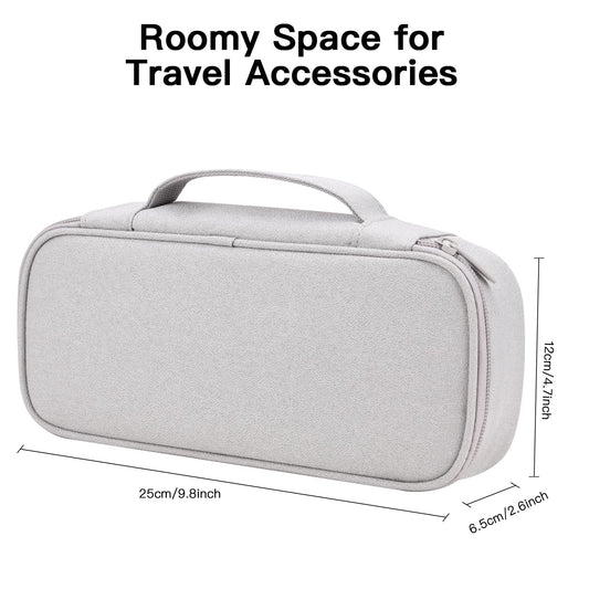 Yundoor Cord Organizer Travel Case, Portable Tech Organizer Pouch Bag for Cable & Charger, Tech Electronics, Travel Essentials (Light Grey)
