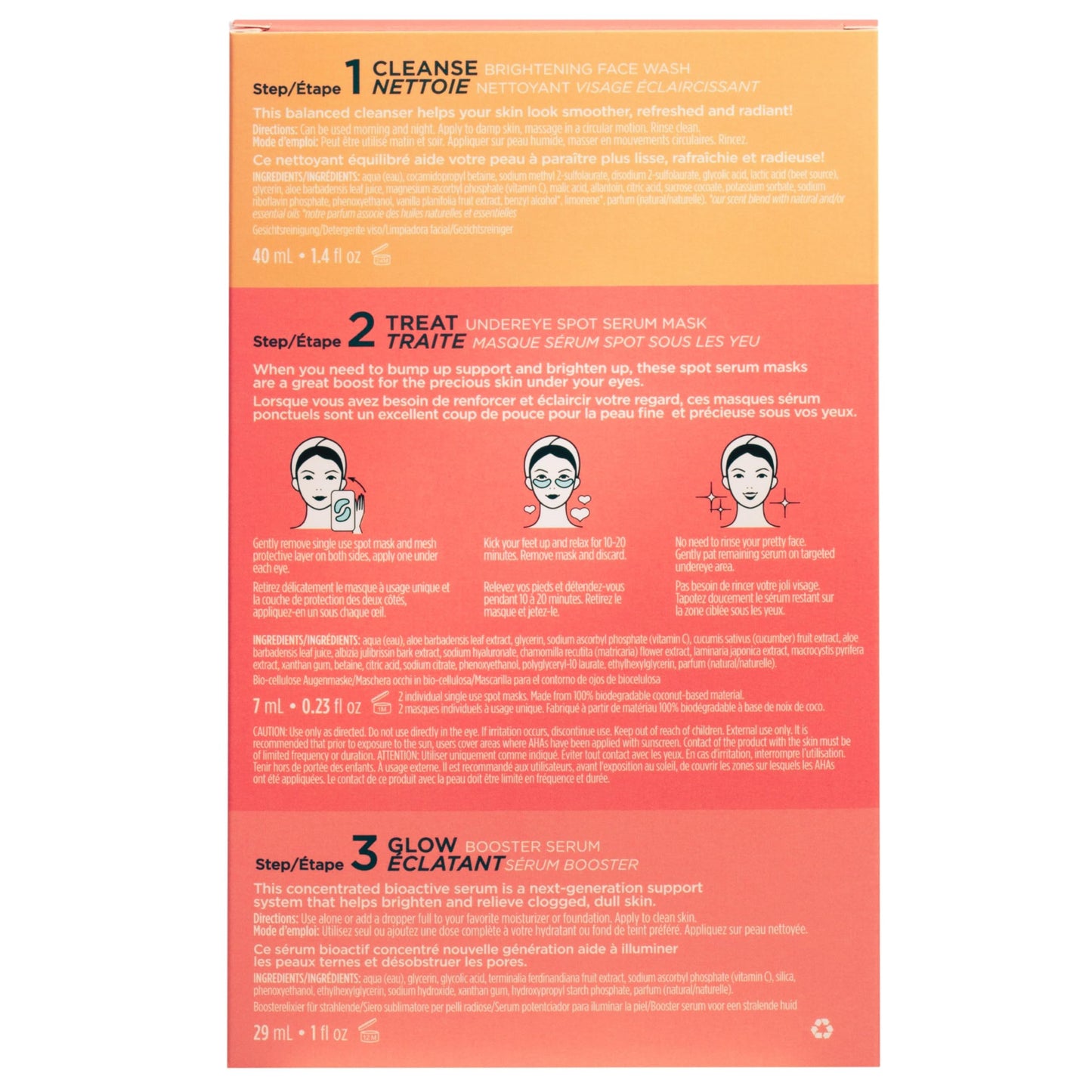 Pacifica Beauty | Glow Baby Vitamin C Trial + Value Kit | 3-Piece Skin Care Gift Set | Travel Friendly | Brightening Face Serum, Face Wash/Cleanser, Under Eye Patches | Glycolic Acid, AHA | Vegan