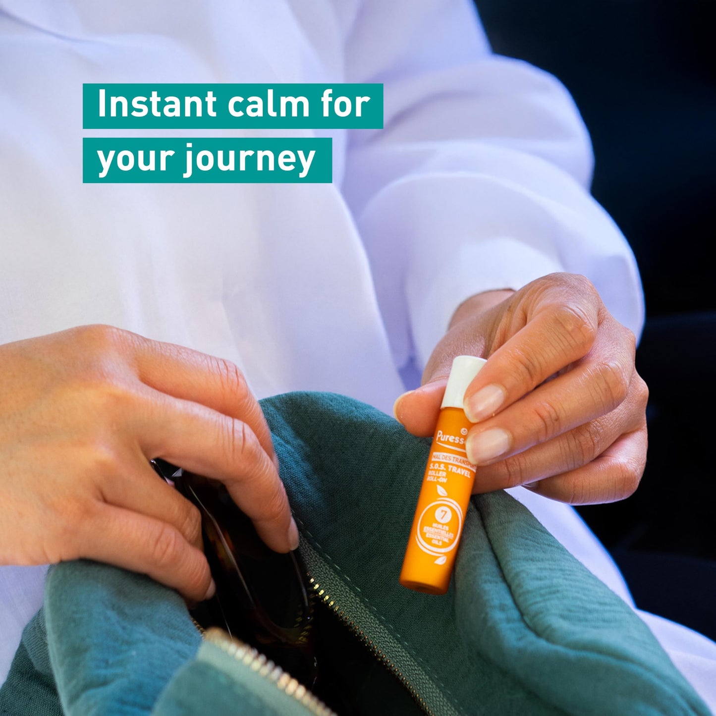 Puressentiel SOS Travel Sickness Roller - Essential Oils Roll-On for Motion Sickness - Calming Agents Suitable for Children - No Synthetics - 0.17 oz