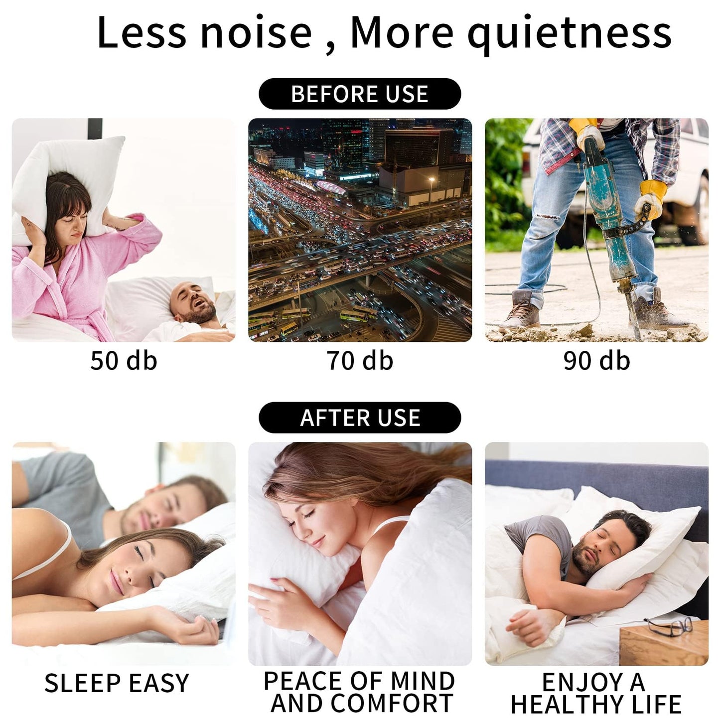 24 Pcs Silicone Ear Plugs for Sleeping, Soft Silicone Earplugs for Sleep, Noise Cancelling Reduction Earplugs for Swimming, Travel, Snoring, Concerts, Airplane, Motorcycle, Musicians, Blue/Clear