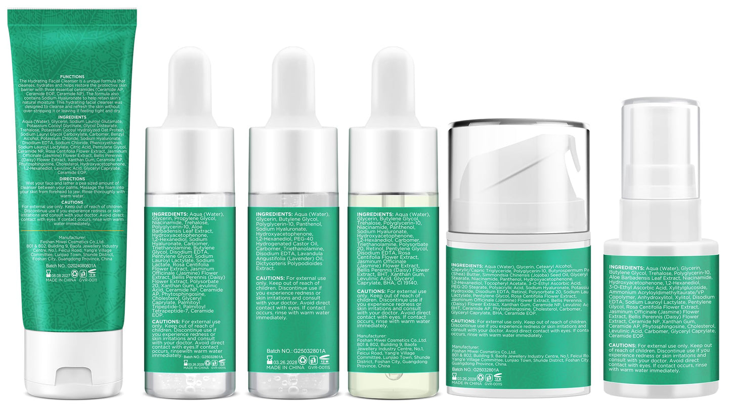 Skin Care Set for Women Teen - Hydrating & Anti-Aging Facial Routine Skincare Products Gift Set,Cleanser,Toner,Retinol Serum,Niacinamide Hyaluronic Acid Serum & Face Cream - Gifts for Women Christmas