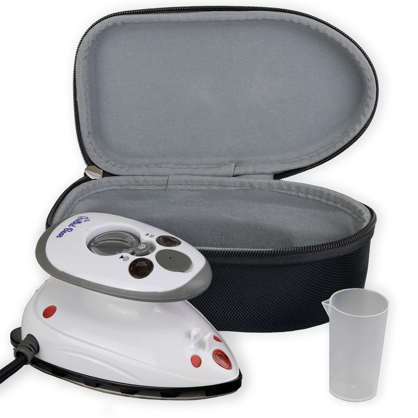 The Quilted Bear Mini Steam Iron - Lightweight Mini Travel Iron for Effortless Quilting & Wrinkle-Free Clothes with Hard Shell Case - Travel Steamer Craft Press for Clothes & Crafts (Black)