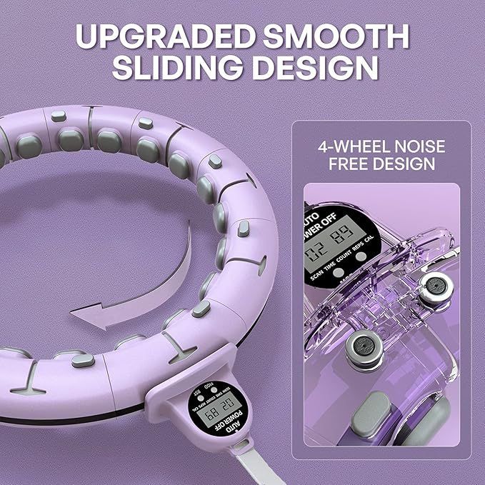 30/12 Knots, Upgraded Magnetic Lock Weighted Hula Hoop for Adults Weight Loss, Infinity Hoop Plus Size, Children Adults Home Outdoors, Fitness Exercise, Abdominal Toner