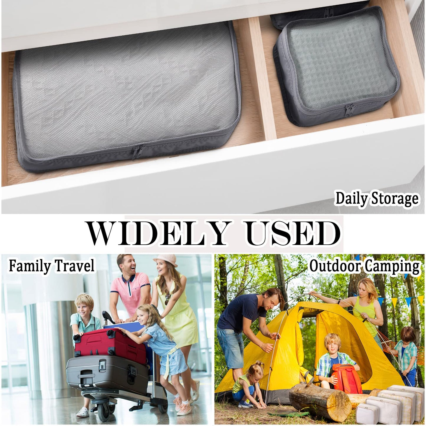 Shappy 12 Set Packing Cubes Luggage Organizer Bags Travel Luggage Suitcases Organizers Luggage Cubes with Shoe Bag