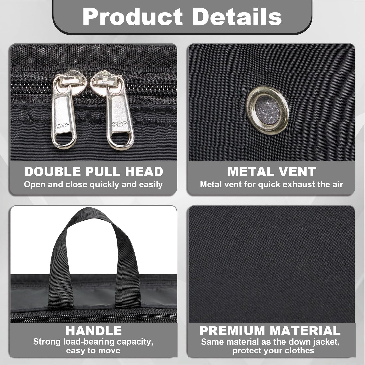 Extra Large Compression Packing Cubes for Travel Essentials, 2 Pack Expandable Travel Cubes for Packing Bags Suitcase Organizer, Black