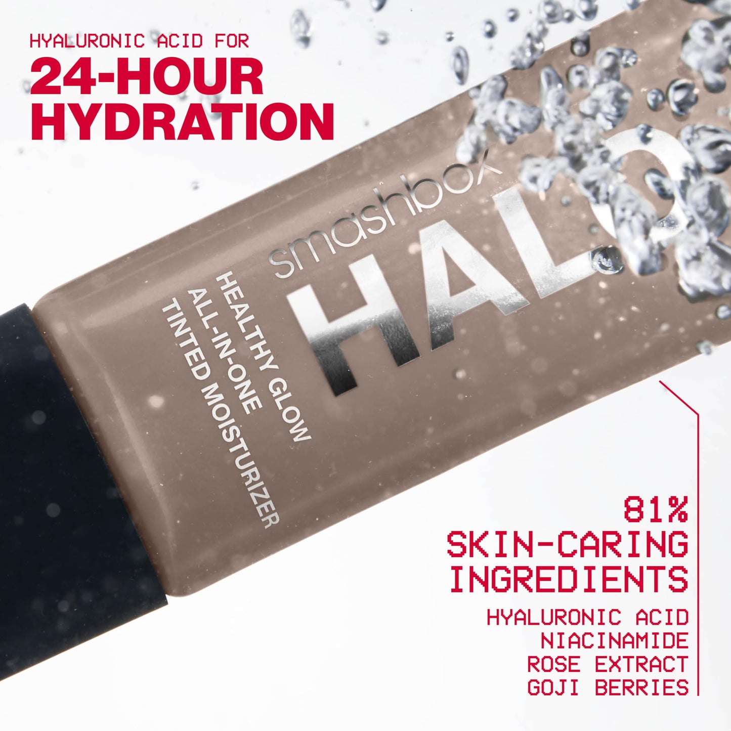 Smashbox Halo Healthy Glow All-In-One Tinted Moisturizer SPF 25 | Hydrating, Long Wearing, Tinted Moisturizer with SPF | Hyaluronic Acid, Mini, 0.41 Fl Oz, Light Medium