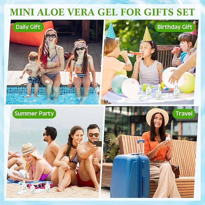 12 Pcs Mini Aloe Vera Gel Bulk for Christmas Wedding Party 1oz Soothing Moisture Aloe Gel Bulk Travel Size for Thank You Gifts Christmas Favors Wedding Party(Aloe Vera)