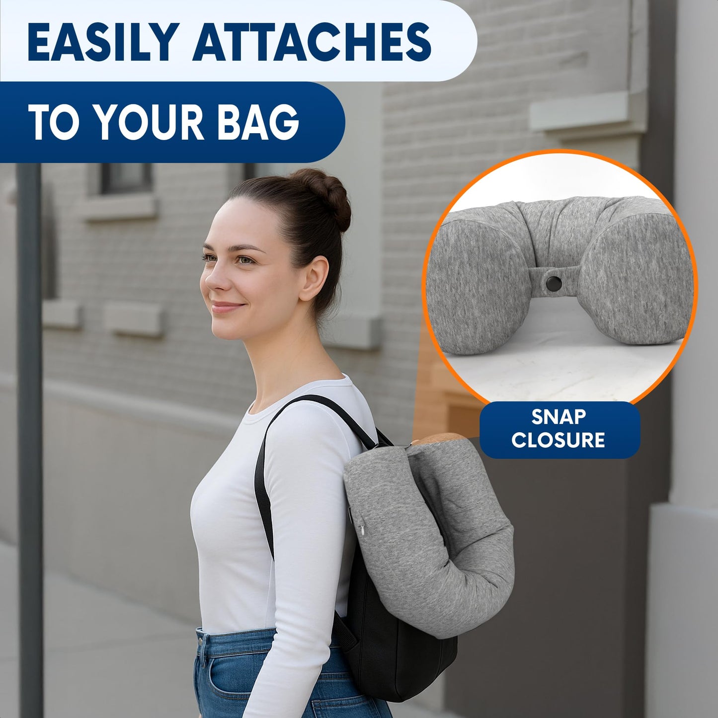 Twist Memory Foam Travel Pillow - Comfortable & Adjustable Neck Pillow for Traveling with Soft Washable Velvet Cover, Eye Mask & Earplugs - Long Flight Essentials | for 360° Neck Support, Chin, Lumbar