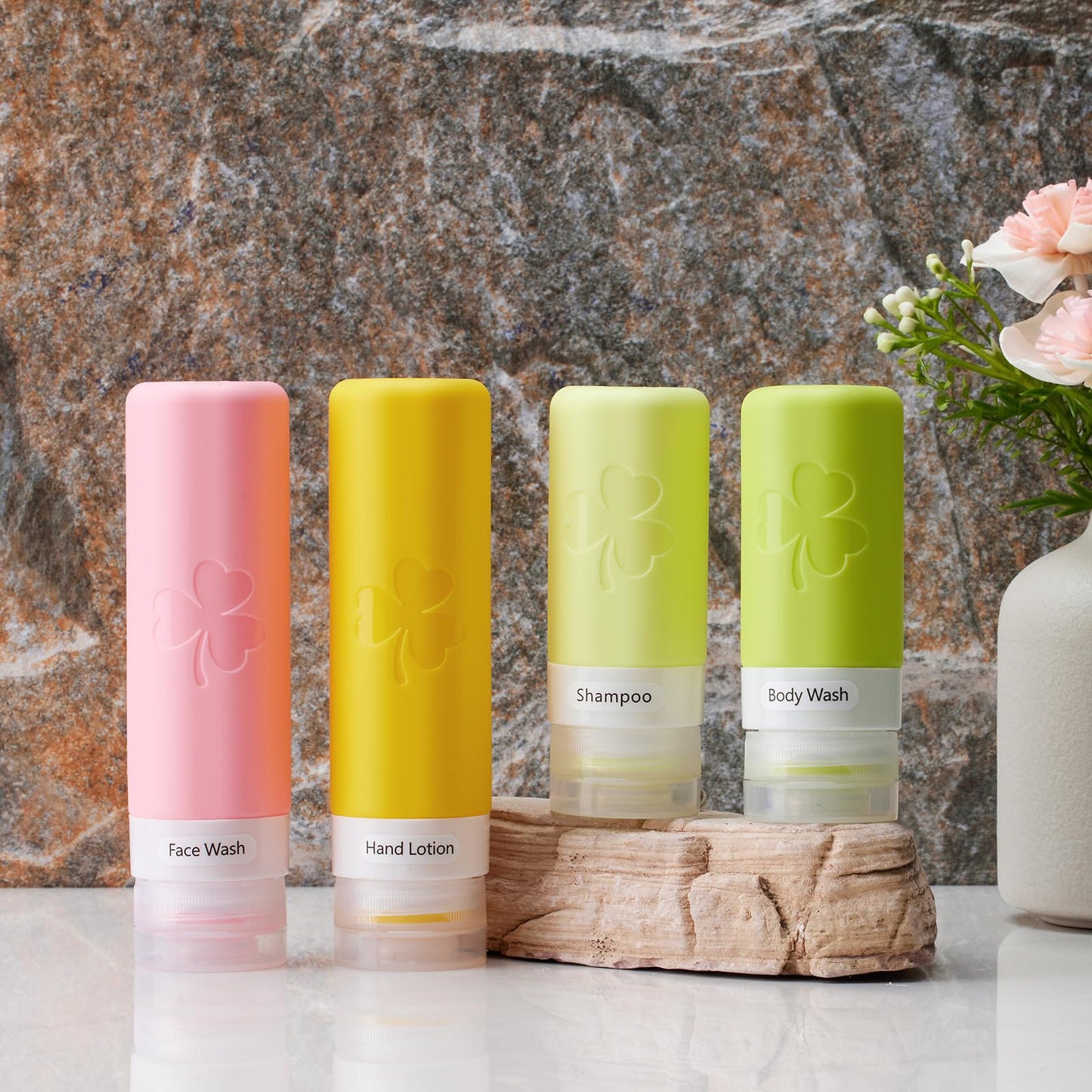 23 Pack Travel Bottles for Toiletries, TSA Approved Travel Shampoo Bottles, Silicone Travel Containers for Toiletries, Leak Proof Refillable Travel Essentials for Liquids Shampoo and Conditioner