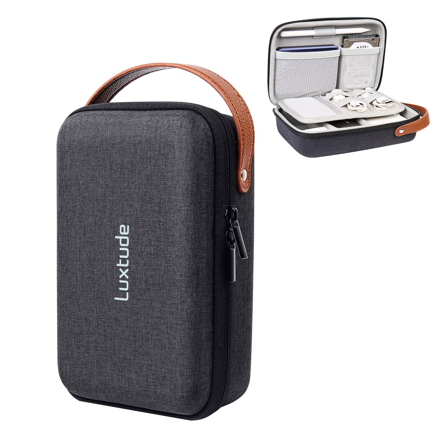 Luxtude Electronics Organizer Travel Case, Tech Organizers Travel Case, Hard Charger Organizers, Portable Cable Organizer, Travel Essentials for Charger/Mouse/Cash/Card/Pen, Tech Gifts
