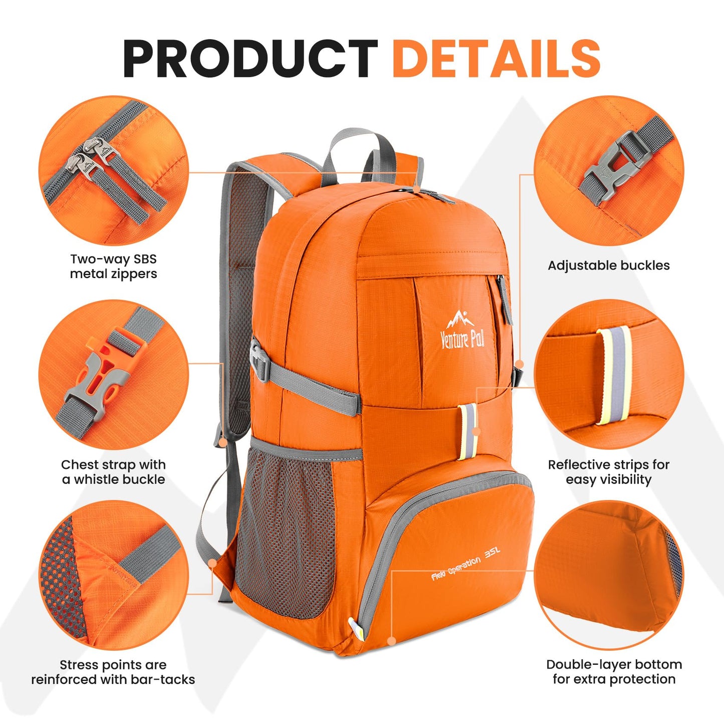 Venture Pal 35L Ultralight Lightweight Packable Foldable Travel Camping Hiking Outdoor Sports Backpack Daypack