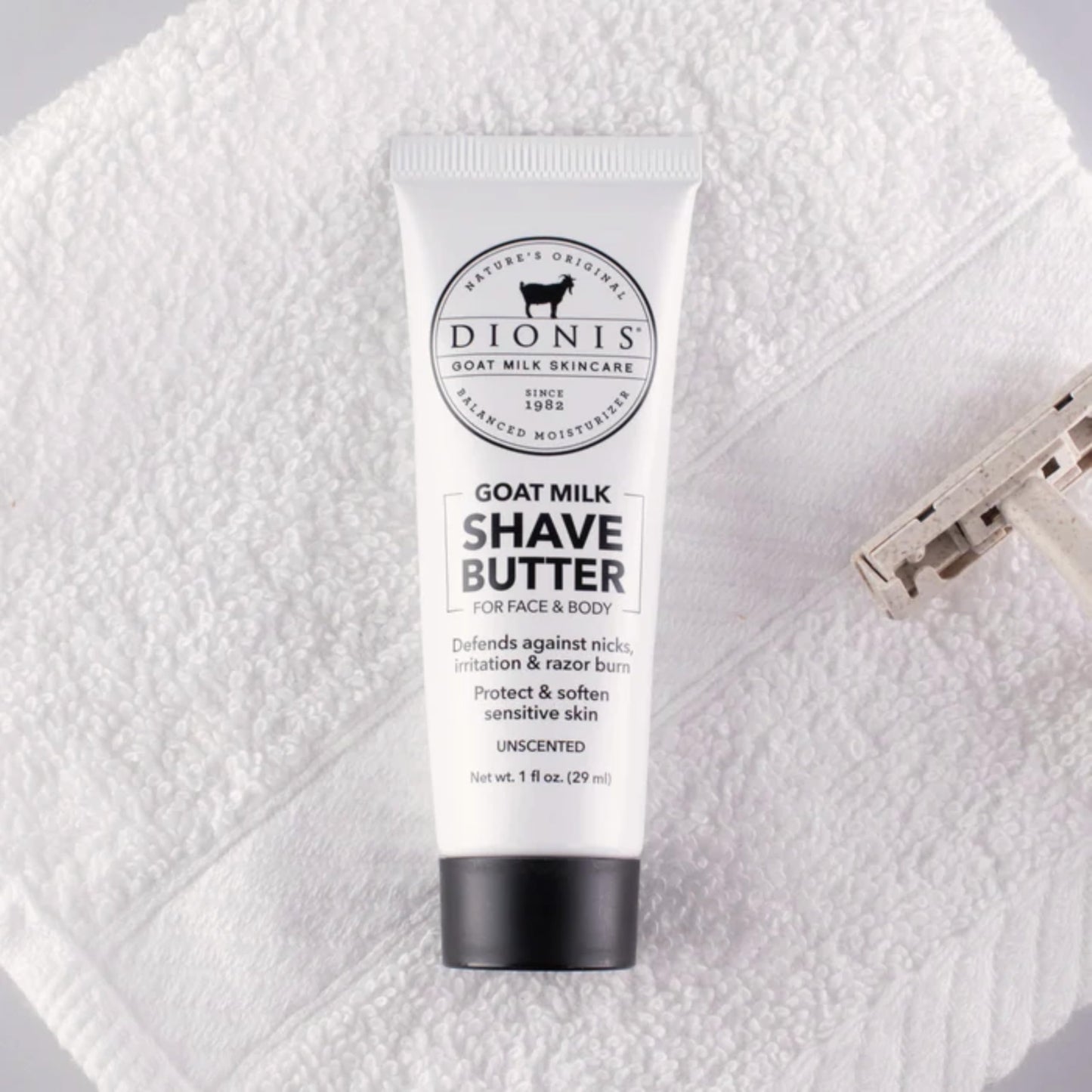 Dionis Goat Milk Skincare Bath & Body Starter Set - Assorted 1oz Scented Travel Size Hand Cream, Foot Cream, Body Lotion, Shave Butter In a Gift Box - Mini Self Care Gifts, Cruelty Free For Dry Skin