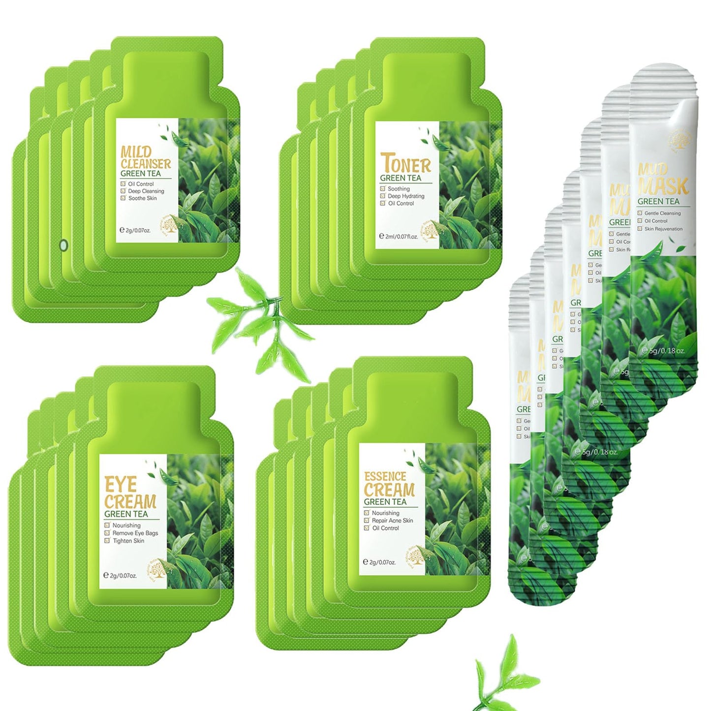 Travel Skincare Set, 50 Pcs Mini Travel Size, Outdoor Travel Kit Includes Facial Cleanser, Toner, Eye Cream, Face Cream, Mud Mask, Skin Care Set for Teens Men Women