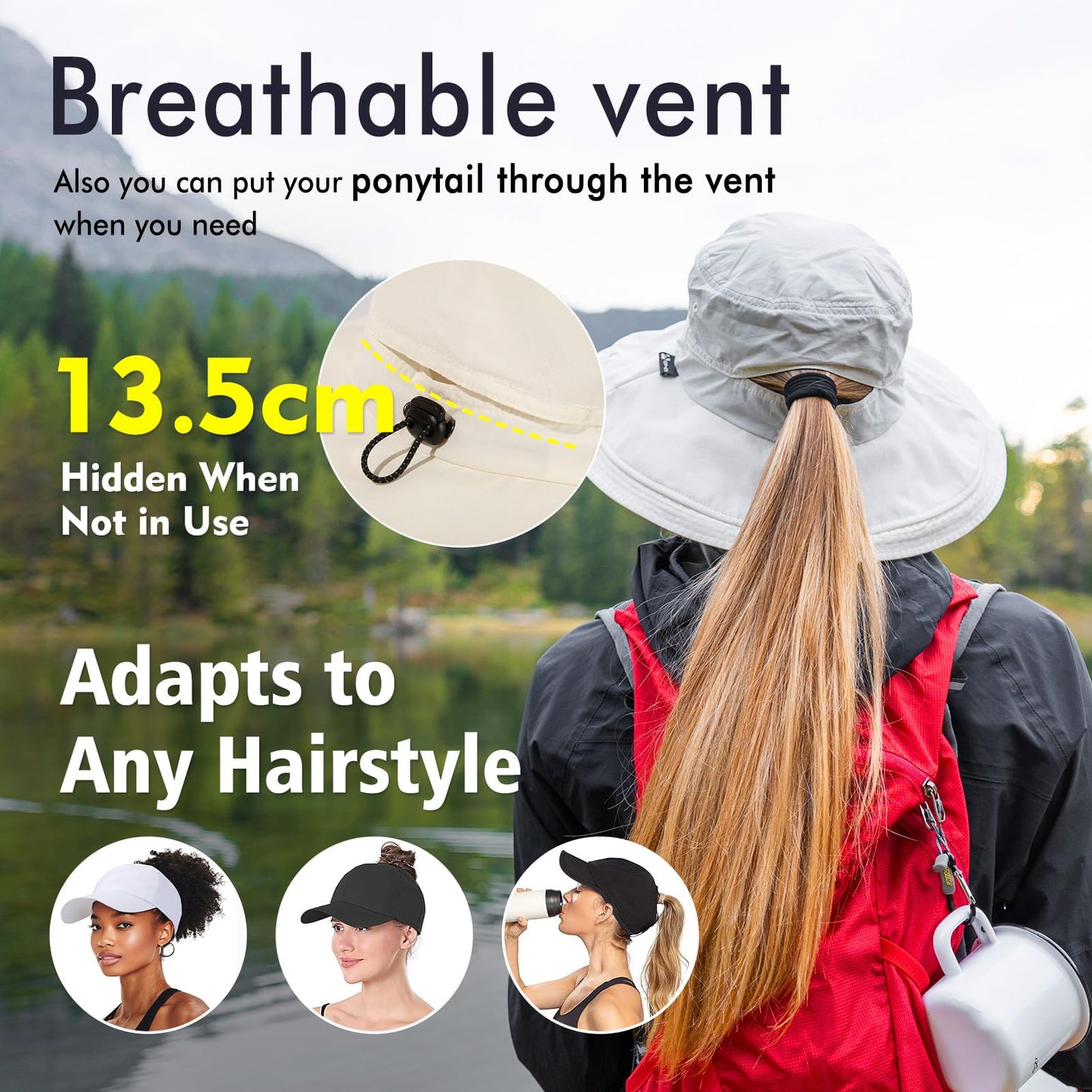 TOP-EX Waterproof Sun Hat for Women Wide Brim SPF 50 UV Protection with Chin Strap Packable & Foldable Bucket Hat for Travel Beach Outdoor Summer Gardening Hiking Fishing Camping Lightweight Green M/L