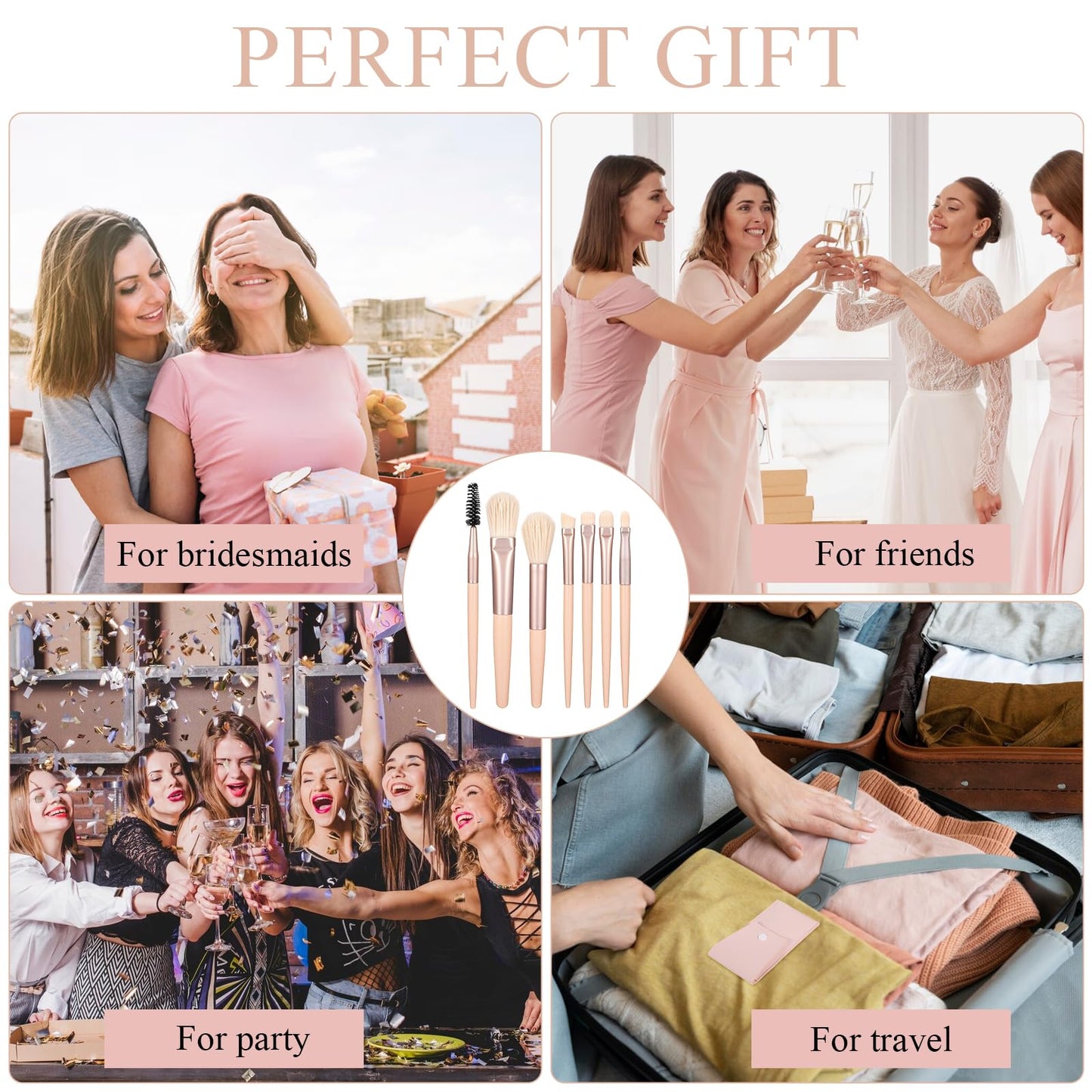 12 Sets Travel Size Makeup Brushes Set Mini Face Make up Brushes Brushes Bag for Makeup Party Favors Wedding Bridal Shower Bridesmaid Gift Favors Bachelorette Party Gift