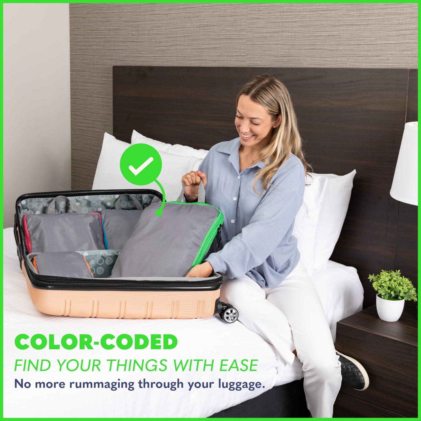 4 Set Packing Cubes for Carry On Suitcase - Best Travel Organizer Bags with Inside Pockets