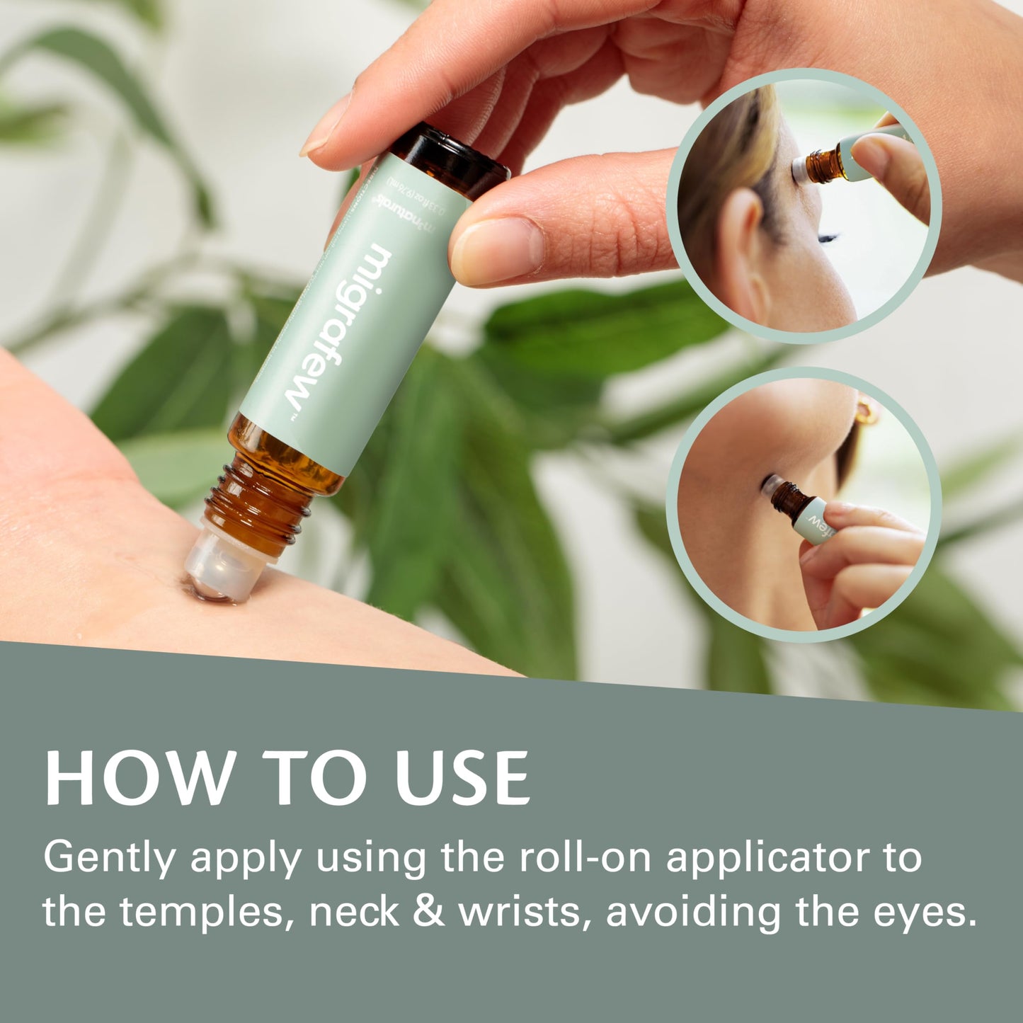 MigraFew Aromatherapy Migraine Roll On | Compact Headache Relief with Cooling Metal Roller for Head Tension and Pressure, Made with Essential Oils (Pack of 2) by M3 Naturals