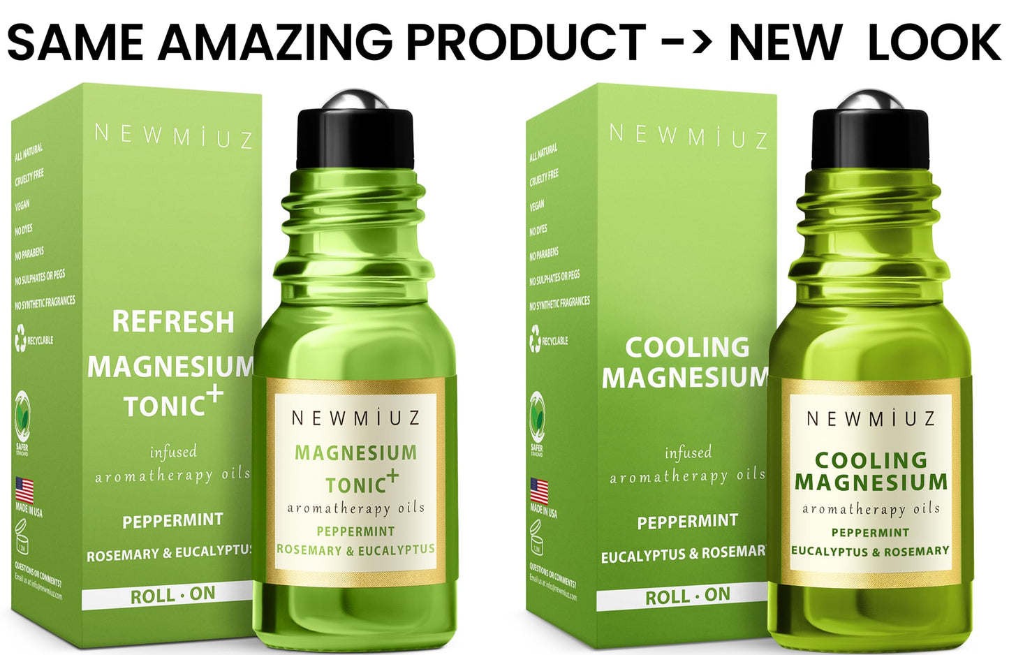 Migraine Roll on Stick Tension Headache Relief Magnesium Cooling Peppermint Eucalyptus Essential Oil Sinus Aromatherapy Roller Natural Self Care Gift